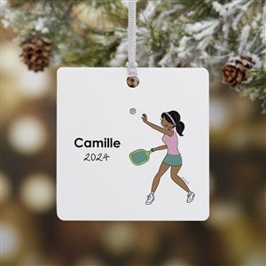 philoSophies® Pickleball Personalized Square Photo Ornament- 2.75 Metal - 1 - 45524-1M