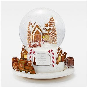 Engraved Large Gingerbread Village and Train Snow Globe - 45529