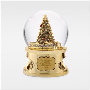Engraved Large Golden Musical Tree Snow Globe - 45530