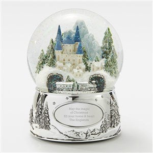 Engraved Winter Castle with Train Snow Globe - 45532