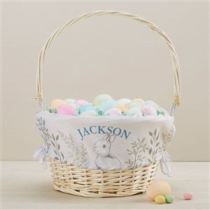 Personalized Floral Bunny Easter Basket - Natural - 45538-N