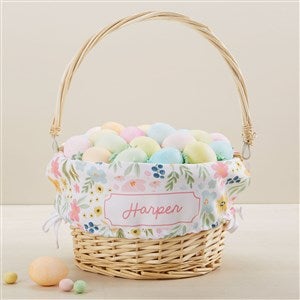 Easter Flowers Personalized Easter Basket - Natural - 45539-N