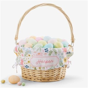 Easter Flowers Personalized Easter Basket - Natural - 45539-N