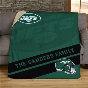 NFL Corner Logo New York Jets Personalized 50x60 Sherpa Blanket - 45553-S
