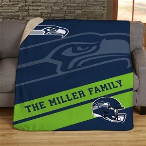 NFL Corner Logo Seattle Seahawks Personalized 50x60 Sherpa Blanket - 45554-S