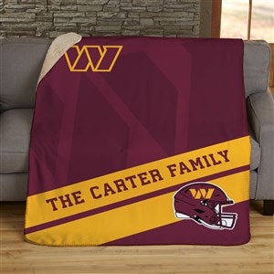 NFL Corner Logo Washington Football Team Personalized 60x80 Sherpa Blanket - 45557-SL