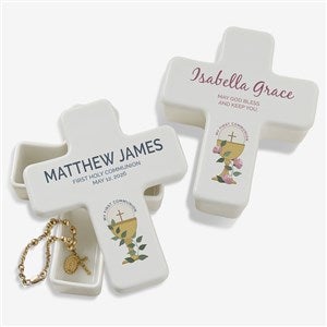 First Communion Icons Personalized Cross Box - 45568