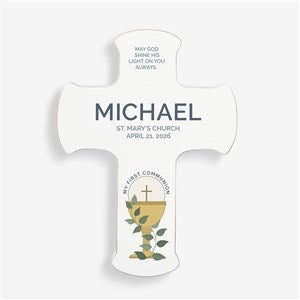 First Communion Icons Personalized Cross- 5x7 - 45570