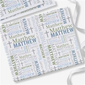 Religious Repeating Name Personalized Wrapping Paper Sheets - Set of 3 - 45571-S
