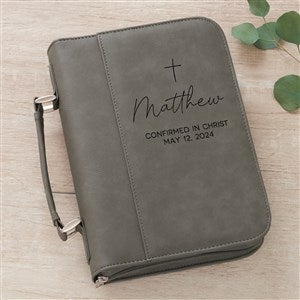 Confirmed in Christ Personalized Bible Cover-Charcoal - 45577-G