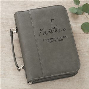 Confirmed in Christ Personalized Bible Cover-Charcoal - 45577-G