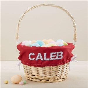 Pop Pattern Personalized Easter Basket - Natural - 45581-N