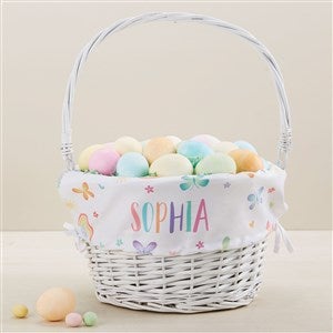 Watercolor Brights Personalized Easter Basket - White - 45583-W