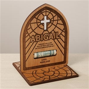 Religious Blessings Personalized Wood Money Holder - Natural Alderwood - 45586-N