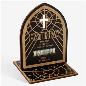 Religious Blessings Personalized Wood Money Holder - Black Poplar - 45586-B