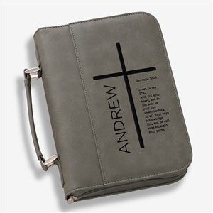 Religious Verse Personalized Bible Cover-Charcoal - 45591