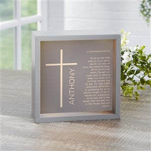 Religious Verse Personalized LED Light Shadow Box- 6x6 - 45595-6x6