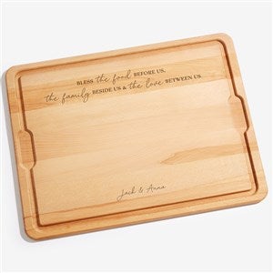 Bless the Food Before Us Personalized Oversized Hardwood Cutting Board- 18x24 - 45601-XXL