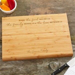 Bless the Food Before Us Personalized Bamboo Cutting Board- 14x18 - 45602-L