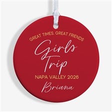 Girls Trips Personalized Christmas Ornament - Glossy - 45625-1