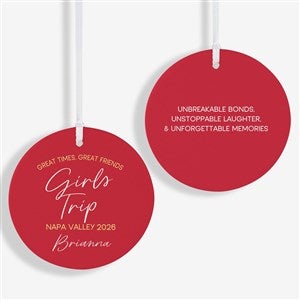 Girls Trips Personalized Christmas Ornament - Large - 2-Sided - 45625-2L