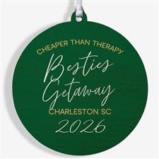 Girls Trips Personalized Wood Christmas Ornament - 45625-1W