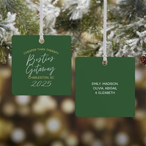 Girls Trips Personalized Square Ornament- 2.75 Metal - 2 - 45625-2M