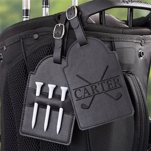 Crossed Clubs Personalized Leatherette Golf Bag Tag - 45638