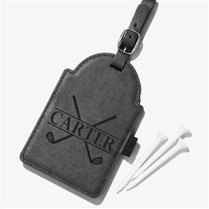 Crossed Clubs Personalized Leatherette Golf Bag Tag - 45638