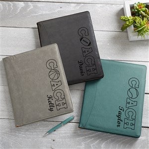 Coach Personalized Full Pad Portfolio - Charcoal
