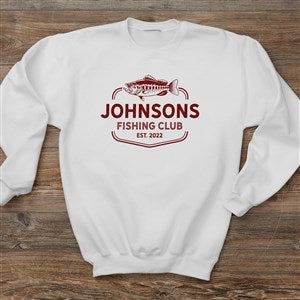 Fishing Club Personalized Crewneck Sweatshirt - White Crewneck - 45656-S