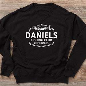 Fishing Club Personalized Crewneck Sweatshirt - Black ComfortWash - 45656-CWS