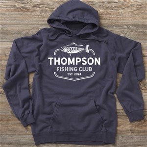 Fishing Club Personalized Hooded Sweatshirt - Black ComfortWash - 45656-CWHS