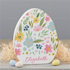 Floral Personalized Wooden Easter Egg Shelf Decoration - 45682-E