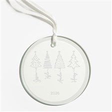 Scripted Christmas Tree Personalized Glass Ornament - 45709-S