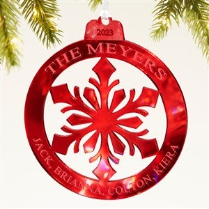 Snowflake Personalized Acrylic Christmas Ornament - Red - 45710-R