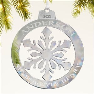 Snowflake Personalized Acrylic Christmas Ornament - Silver - 45710-S