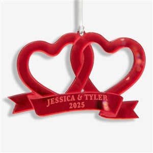 Connected Hearts Personalized Christmas Ornament - Red - 45712-R
