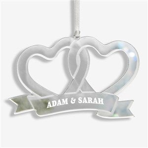 Connected Hearts Personalized Christmas Ornament - Silver - 45712-S