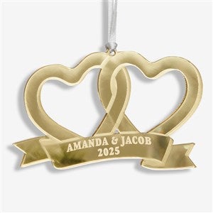 Connected Hearts Personalized Christmas Ornament - Gold - 45712-G