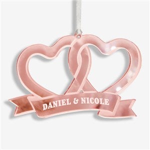 Connected Hearts Personalized Christmas Ornament - Rose Gold - 45712-RG