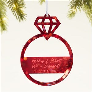 Engagement Ring Personalized Acrylic Ornament - Red - 45713-R