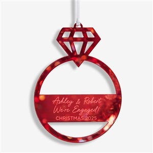 Engagement Ring Personalized Acrylic Ornament - Red - 45713-R