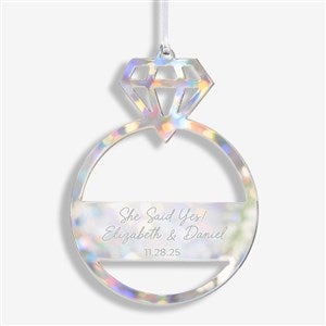Engagement Ring Personalized Acrylic Ornament - Silver - 45713-S
