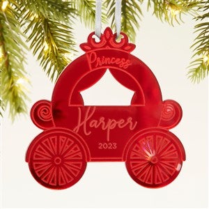 Princess Carriage Personalized Acrylic Ornament- Red - 45714-R