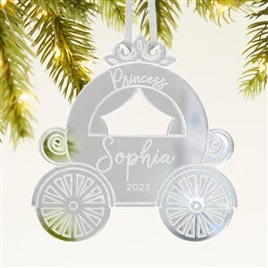 Princess Carriage Personalized Acrylic Ornament- Silver - 45714-S