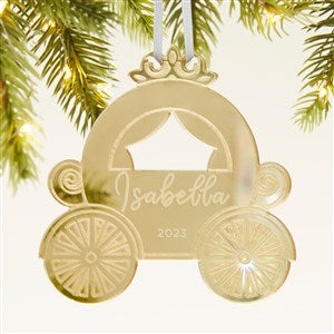Princess Carriage Personalized Acrylic Ornament- Gold - 45714-G