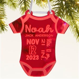 Baby Bodysuit Personalized Acrylic Ornament - Red - 45715-R