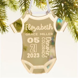 Baby Bodysuit Personalized Acrylic Ornament - Gold - 45715-G