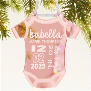 Baby Bodysuit Personalized Acrylic Ornament - Rose Gold - 45715-RG